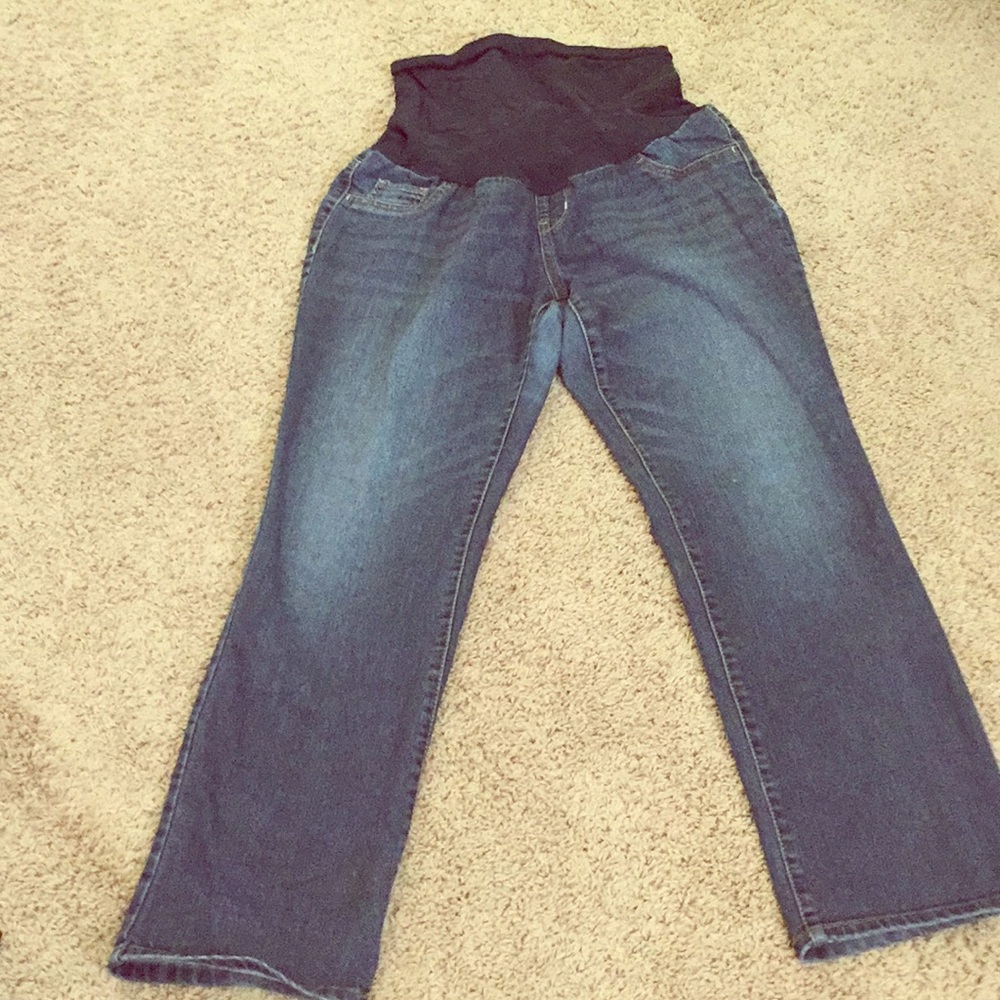 Petite maternity denim jeans